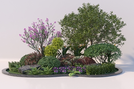 modern plant combination arbor shrub group 3d model