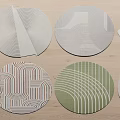 Round Rugs Featuring Modern Geometric Patterns And Colorful Design Elements 3d model