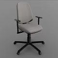 Gray Office Chair With Black Base Ergonomic Armrests And Swivel Casters