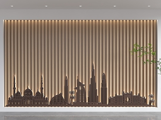 Grille background wall square background wall 1 background wall city silhouette background wall living room background wall sofa background wall front desk background entrance background wall 3d model