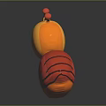 Yellow Snail Shaped Decorative Furniture Piece With Red Spiral Shell And Smiling Design