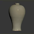 Handcrafted Ceramic Sculpture Carving With Smooth Surface And Oval Vase Shape 3d model