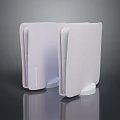 Modern White Computer Towers With Sleek Curved Design And Reflective Base Units