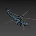 Advanced Military Attack Helicopter With Rotors Missiles And Combat Equipment