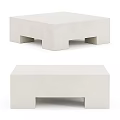 Minimalist Modern White Coffee Table Featuring Square Shape And Simple Geometric Base