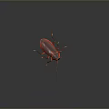 Detailed Shiny Red Insect With Long Antennae And Glossy Body On Dark Background