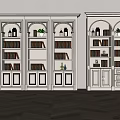 Elegant White Bookcase Design With Multiple Compartments Books Decorative Plants And Ornaments