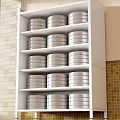 Household Kitchen Storage Cabinet Carbon Steel Moisture-proof Floor Multi-layer Storage Rack Pot Bowl Tableware Multifunctional Cabinet Formaldehyde-free 3d model