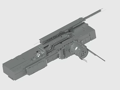 Gray Industrial Mechanical Structure With Detailed Metal Components And Technical Design 3d model