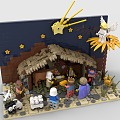 LEGO Toy Blocks Scene Farm King Christmas 3d model