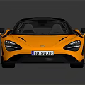 Orange Stylish Sports Car With Sleek Aerodynamic Design Black Roof And Shiny Finish