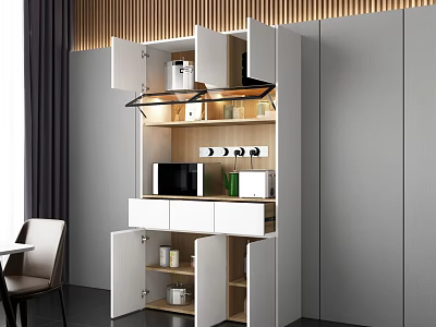 Modern Open Concept Kitchen Interior With Island Counter And Cabinets 3d model
