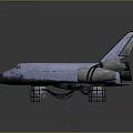 White Space Shuttle 3D Model With Black Wings Engines And Landing Gear 3d model