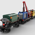 Lego toy building blocks engineering car train high-speed rail 3d model