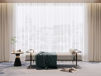Modern Curtain Window Screen 3d model