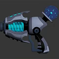 Sci Fi Style Weapon With Glowing Blue Elements Spherical Top And Grip Design