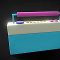 Stylish Colorful Portable Boombox Speaker with Vibrant Blue Pink Design and Round Speakers Handle