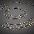 Toy Train Play Set Featuring Curved Railway Tracks Circular Loop And Various Track Sections 3d model