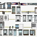 Various Architectural Booths Doors Windows and Barrier Components Designs