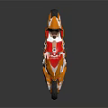 Sleek Orange And White Motorcycle With Futuristic Design And Streamlined Body