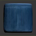 Blue Velvet Bench With Ribbed Design And Oval Shape For Modern Spaces