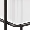 Rolling Storage Shelf with White Plastic Bins and Black Metal Frame