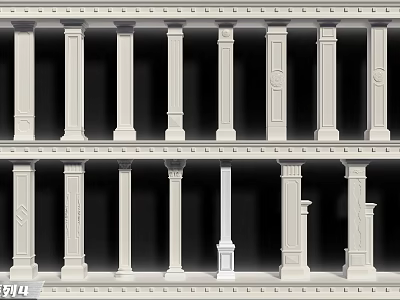 European Architecture Featuring Classical Columns With Ornate Carvings And Design Elements 3d model