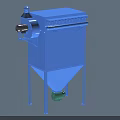 Blue Industrial Bag Filter Equipment With Motorized Dust Collection System And Steel Frame