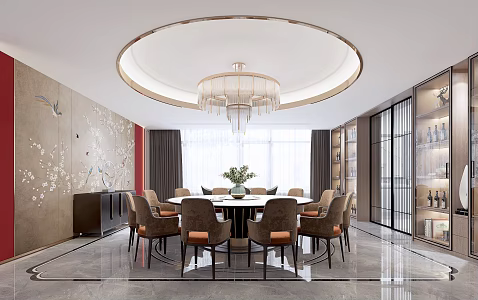 New Chinese Style Room Dining Space Box 3d model