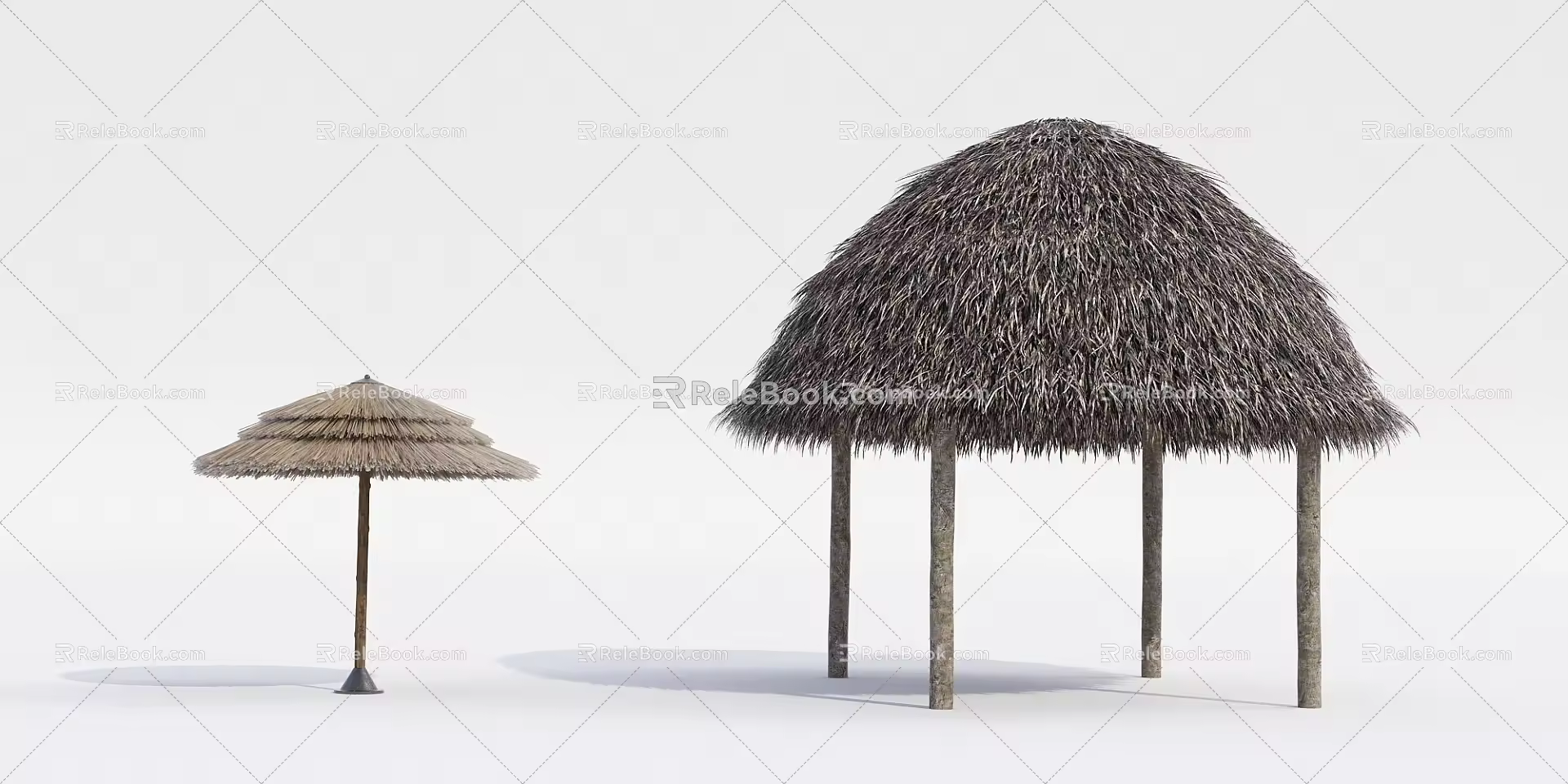 Modern straw barn 3d model