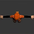 3D Animated Character With Orange Hair Black Sleeves Blue Jeans And Brown Boots