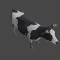 3D Black And White Cow Game Character With Realistic Design Features 3d model