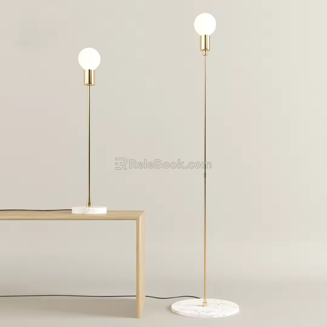 Modern lighting combination floor lamp 3d model