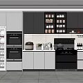 Modern Kitchen Interior Design With Island Counter Cabinets Open Shelves And Appliances