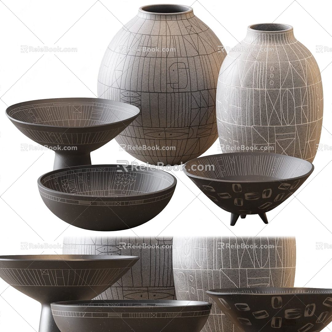 Modern ceramic ware ceramic decorations 3d model