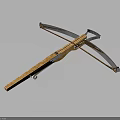 Crossbow With Wooden Body Metal Bow Arms And Mechanical Trigger System