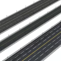 Municipal Road With Multiple Lanes Yellow Traffic Lines And Asphalt Pavement