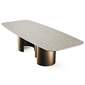 Cattelan Dining Table Metal Dining Table Marble Dining Table Strip Dining Table 3d model