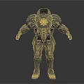 Futuristic Sci Fi Mechanical Armor Warrior Character With Full Body Armored Design And Helmet