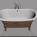 Classic Claw Foot Bathtub With White Interior Brown Exterior And Silver Faucet