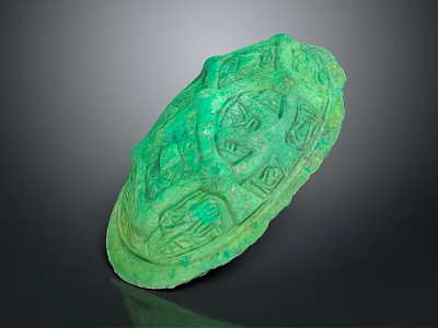 Green Jade Jewelry Piece With Intricate Carved Patterns And Ornate Design Details 3d model