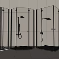 Modern Shower Room Design With Glass Enclosures Metal Frames And Shower Heads