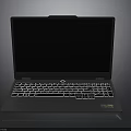 Sleek Modern Laptop Open With Black Screen And Full Keyboard Design