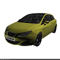 Yellow Hatchback Car With Black Roof Modern Sleek Design And Black Rims