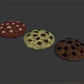 Three Assorted Chocolate Chip Cookies With Different Flavors And Textures