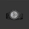 Stylish Fashion Accessory Chronograph Watch With White Dial And Metal Chain Strap