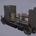 Vintage Steam Powered Train With Metal Wheels And Retro Mechanical Structure