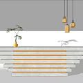 Modern Reception Desk Hotel Front Desk 3d model