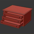 Wooden Bedside Table With Three Drawers And Metal Handles Classic Design