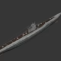 Gray Military Submarine Water Vessel With Vintage Exterior And Structural Design